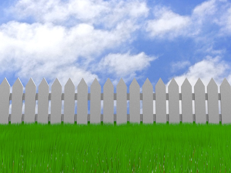 Picket Fence and Grass Scene preview image 1